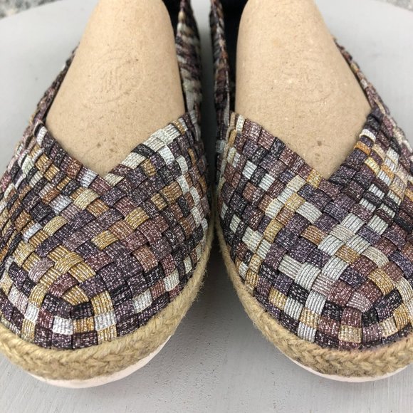 Steven Steve Madden Women's Size 9 Caliee Gold Black Purple Silver Slip On Flats - Picture 7 of 11